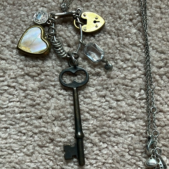 Fossil Jewelry Fossil Key Necklace With Lockets Poshmark